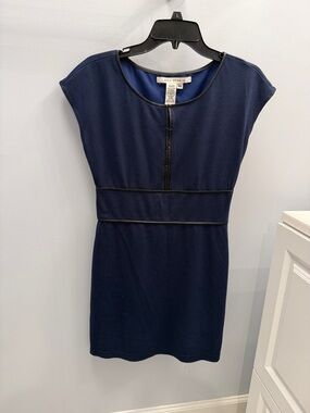 Max Studio Navy & Black Dress with Black Trim